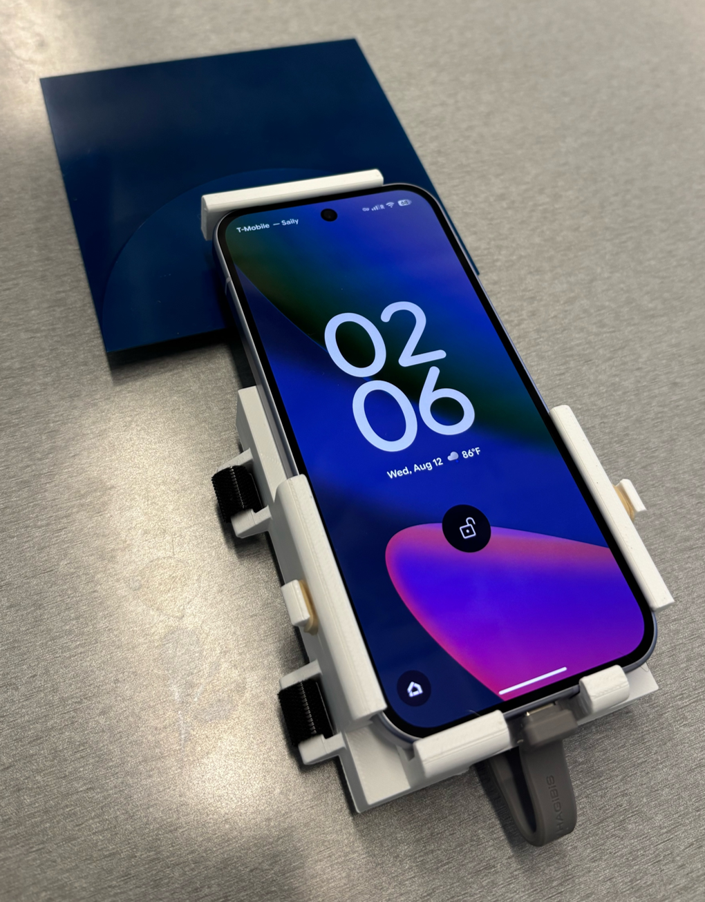Android phone connected to a software-defined radio and antenna